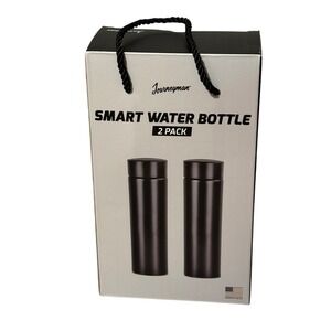 Journeyman Smart Water Bottle 2 Pack Black Digital Temperature Display New